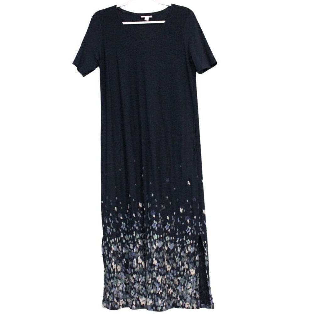 Purejill J Jill Maxi Dress Medium Blue Pockets Cotton Modal Beach Casual Boho